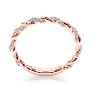 Twisting Alternating Half Eternity Ring in Gold & Platinum