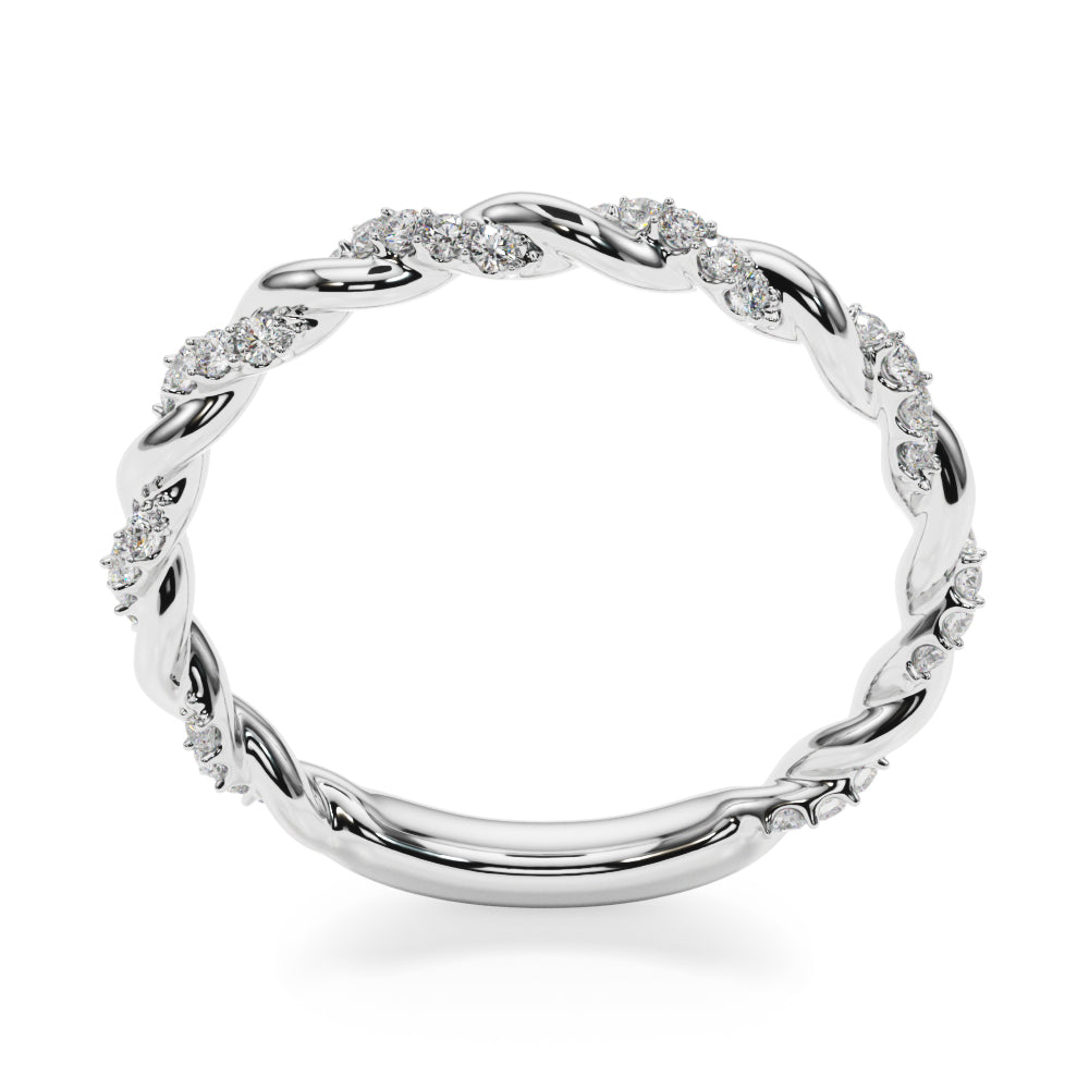 Twisting Alternating Half Eternity Ring in Gold & Platinum