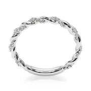 Twisting Alternating Half Eternity Ring in Gold & Platinum