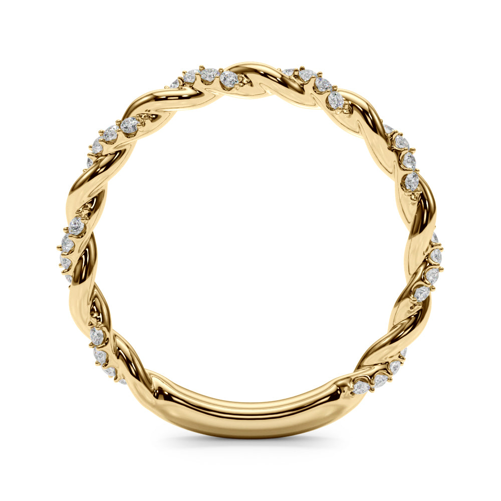 Twisting Alternating Half Eternity Ring in Gold & Platinum