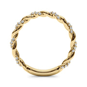 Twisting Alternating Half Eternity Ring in Gold & Platinum