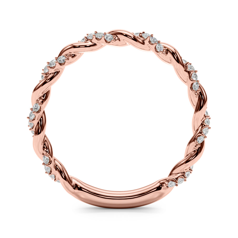 Twisting Alternating Half Eternity Ring in Gold & Platinum