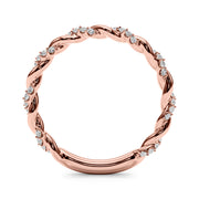Twisting Alternating Half Eternity Ring in Gold & Platinum