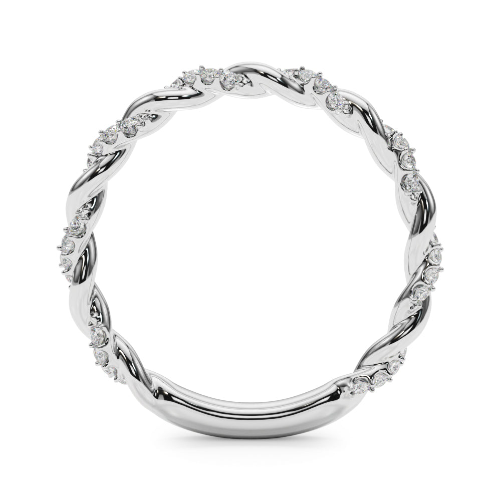 Twisting Alternating Half Eternity Ring in Gold & Platinum