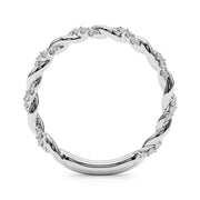 Twisting Alternating Half Eternity Ring in Gold & Platinum