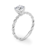 Romantic With Twisted Shank Round Diamond Engagement Ring in 10K/14K gold and platinum with certified lab-grown or natural diamonds