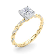 Romantic With Twisted Shank Round Diamond Engagement Ring in 10K/14K gold and platinum with certified lab-grown or natural diamonds