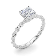 Romantic With Twisted Shank Round Diamond Engagement Ring in 10K/14K gold and platinum with certified lab-grown or natural diamonds