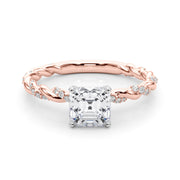 Romantic With Twisted Shank Round Diamond Engagement Ring in 10K/14K gold and platinum with certified lab-grown or natural diamonds