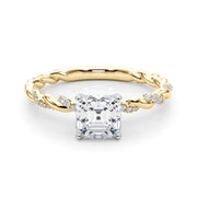 Romantic With Twisted Shank Round Diamond Engagement Ring in 10K/14K gold and platinum with certified lab-grown or natural diamonds