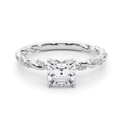 Romantic With Twisted Shank Round Diamond Engagement Ring in 10K/14K gold and platinum with certified lab-grown or natural diamonds