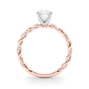 Romantic With Twisted Shank Round Diamond Engagement Ring in 10K/14K gold and platinum with certified lab-grown or natural diamonds
