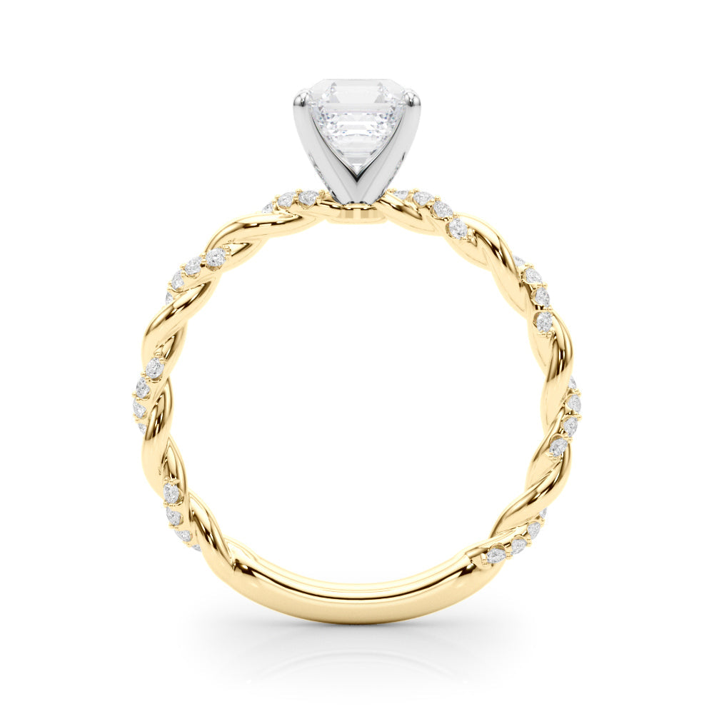 Romantic With Twisted Shank Round Diamond Engagement Ring in 10K/14K gold and platinum with certified lab-grown or natural diamonds