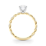 Romantic With Twisted Shank Round Diamond Engagement Ring in 10K/14K gold and platinum with certified lab-grown or natural diamonds
