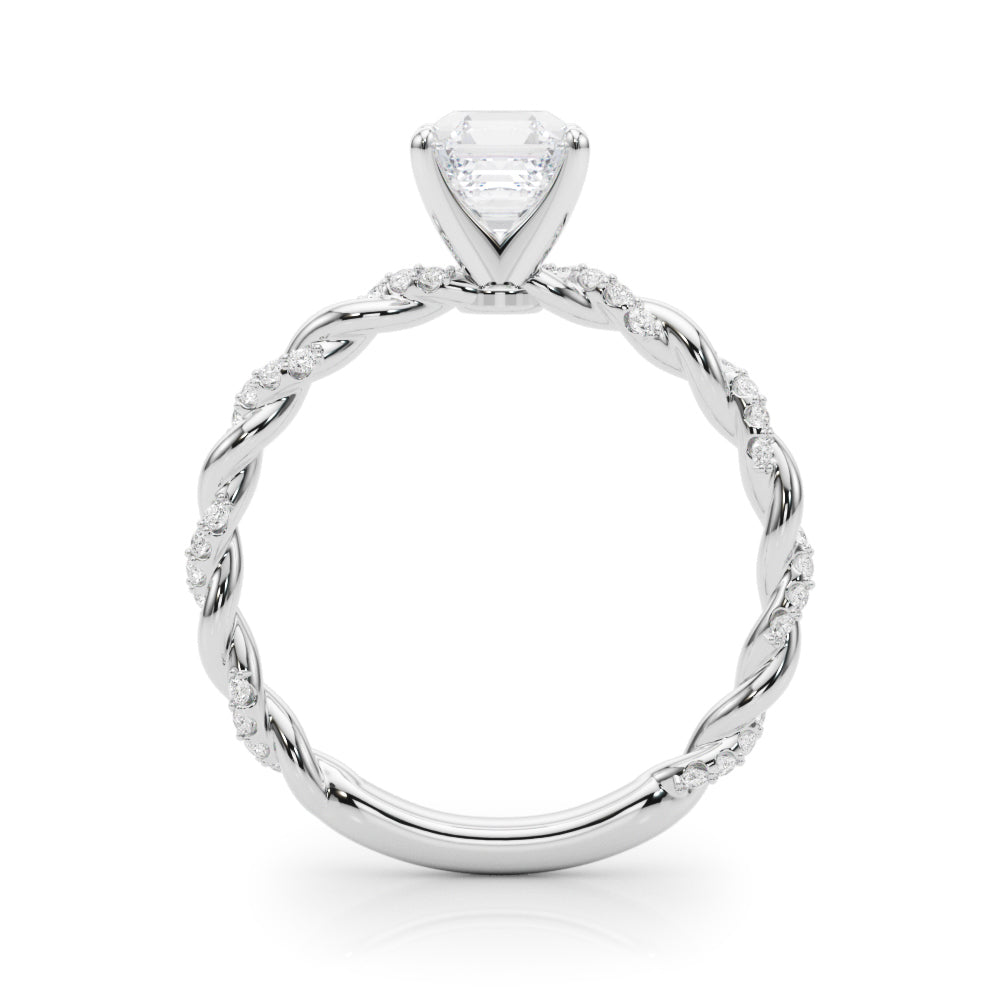 Romantic With Twisted Shank Round Diamond Engagement Ring in 10K/14K gold and platinum with certified lab-grown or natural diamonds