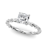 Romantic With Twisted Shank Round Diamond Engagement Ring in 10K/14K gold and platinum with certified lab-grown or natural diamonds