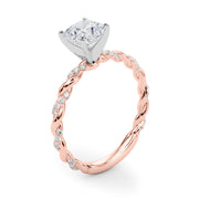 Romantic With Twisted Shank Round Diamond Engagement Ring in 10K/14K gold and platinum with certified lab-grown or natural diamonds