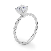 Romantic With Twisted Shank Round Diamond Engagement Ring in 10K/14K gold and platinum with certified lab-grown or natural diamonds