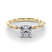 Romantic With Twisted Shank Round Diamond Engagement Ring in 10K/14K gold and platinum with certified lab-grown or natural diamonds