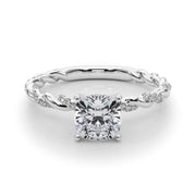 Romantic With Twisted Shank Round Diamond Engagement Ring in 10K/14K gold and platinum with certified lab-grown or natural diamonds