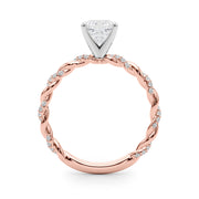 Romantic With Twisted Shank Round Diamond Engagement Ring in 10K/14K gold and platinum with certified lab-grown or natural diamonds