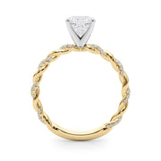 Romantic With Twisted Shank Round Diamond Engagement Ring in 10K/14K gold and platinum with certified lab-grown or natural diamonds