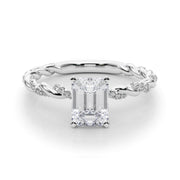 Romantic With Twisted Shank Round Diamond Engagement Ring in 10K/14K gold and platinum with certified lab-grown or natural diamonds