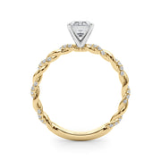 Romantic With Twisted Shank Round Diamond Engagement Ring in 10K/14K gold and platinum with certified lab-grown or natural diamonds