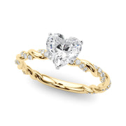 Romantic With Twisted Shank Round Diamond Engagement Ring in 10K/14K gold and platinum with certified lab-grown or natural diamonds
