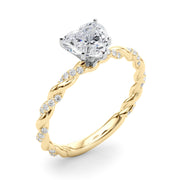 Romantic With Twisted Shank Round Diamond Engagement Ring in 10K/14K gold and platinum with certified lab-grown or natural diamonds