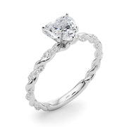Romantic With Twisted Shank Round Diamond Engagement Ring in 10K/14K gold and platinum with certified lab-grown or natural diamonds