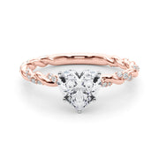 Romantic With Twisted Shank Round Diamond Engagement Ring in 10K/14K gold and platinum with certified lab-grown or natural diamonds