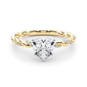 Romantic With Twisted Shank Round Diamond Engagement Ring in 10K/14K gold and platinum with certified lab-grown or natural diamonds