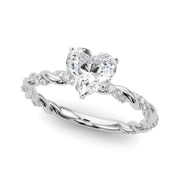 Romantic With Twisted Shank Round Diamond Engagement Ring in 10K/14K gold and platinum with certified lab-grown or natural diamonds