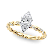 Romantic With Twisted Shank Round Diamond Engagement Ring in 10K/14K gold and platinum with certified lab-grown or natural diamonds