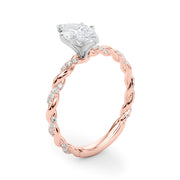 Romantic With Twisted Shank Round Diamond Engagement Ring in 10K/14K gold and platinum with certified lab-grown or natural diamonds