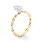 Romantic With Twisted Shank Round Diamond Engagement Ring in 10K/14K gold and platinum with certified lab-grown or natural diamonds