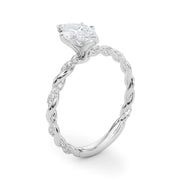Romantic With Twisted Shank Round Diamond Engagement Ring in 10K/14K gold and platinum with certified lab-grown or natural diamonds