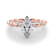 Romantic With Twisted Shank Round Diamond Engagement Ring in 10K/14K gold and platinum with certified lab-grown or natural diamonds