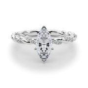 Romantic With Twisted Shank Round Diamond Engagement Ring in 10K/14K gold and platinum with certified lab-grown or natural diamonds