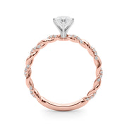 Romantic With Twisted Shank Round Diamond Engagement Ring in 10K/14K gold and platinum with certified lab-grown or natural diamonds