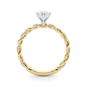 Romantic With Twisted Shank Round Diamond Engagement Ring in 10K/14K gold and platinum with certified lab-grown or natural diamonds