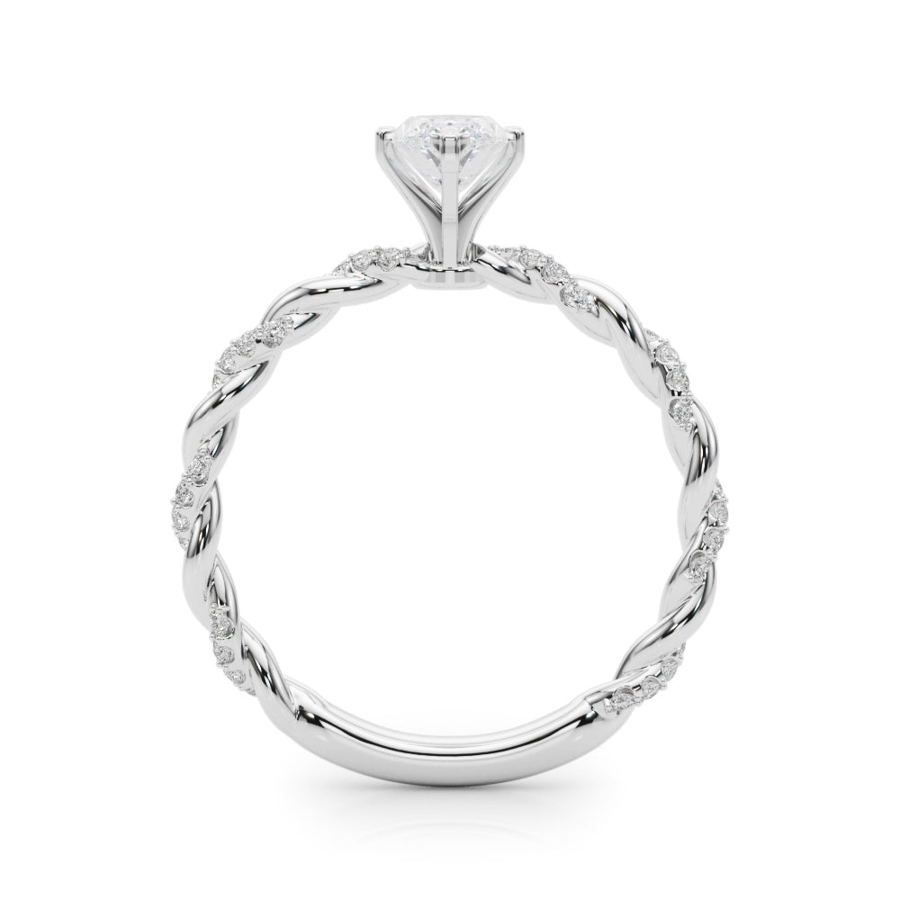 Romantic With Twisted Shank Round Diamond Engagement Ring in 10K/14K gold and platinum with certified lab-grown or natural diamonds