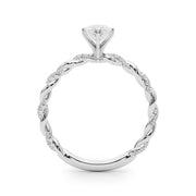 Romantic With Twisted Shank Round Diamond Engagement Ring in 10K/14K gold and platinum with certified lab-grown or natural diamonds