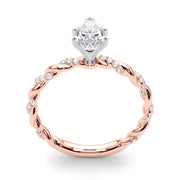 Romantic With Twisted Shank Round Diamond Engagement Ring in 10K/14K gold and platinum with certified lab-grown or natural diamonds