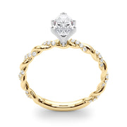 Romantic With Twisted Shank Round Diamond Engagement Ring in 10K/14K gold and platinum with certified lab-grown or natural diamonds
