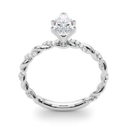 Romantic With Twisted Shank Round Diamond Engagement Ring in 10K/14K gold and platinum with certified lab-grown or natural diamonds