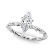 Romantic With Twisted Shank Round Diamond Engagement Ring in 10K/14K gold and platinum with certified lab-grown or natural diamonds