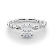 Romantic With Twisted Shank Round Diamond Engagement Ring in 10K/14K gold and platinum with certified lab-grown or natural diamonds