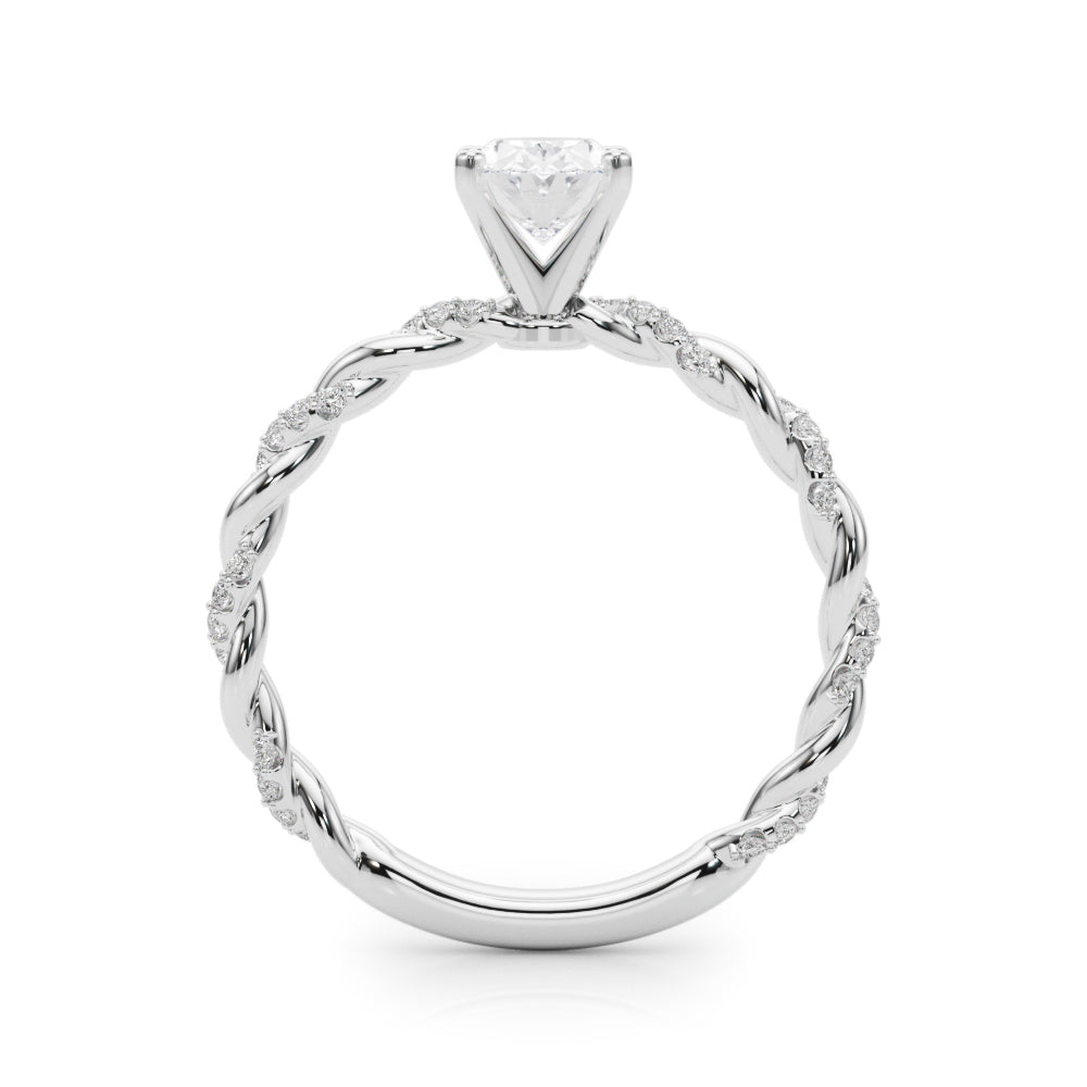 Romantic With Twisted Shank Round Diamond Engagement Ring in 10K/14K gold and platinum with certified lab-grown or natural diamonds